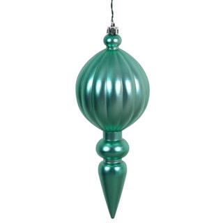 Seafoam Green Plastic 8-inch Matte Finial Ornaments (Pack of 6)