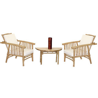 Handmade 4 Piece Mikong Chairs and Semi Round Table Set (Vietnam)