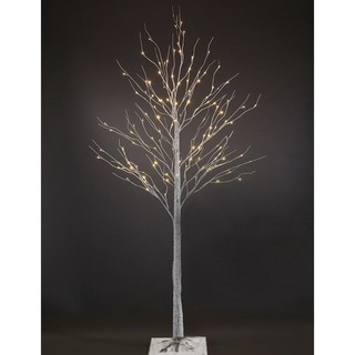 Patch Magic 7 ft. LED Lighted White Artificial Birch Christmas Tree with 120 LEDs