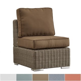 Barbados Wicker Outdoor Cushioned Brown Mocha Sectional Middle Chair by NAPA LIVING