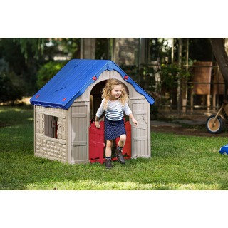 Keter Wonderfold Outdoor Backyard Foldable Playhouse For Kids Toddlers Play House