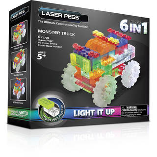 Laser Pegs 6-in-1 Monster Truck Lighted Construction Toy