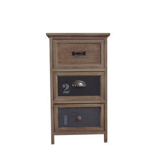 Urban Port Benzara Brown Wood/Glass/MDF Antiqued-finished End Table