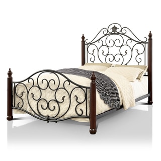 Furniture of America Lisandre Transitional Metal Four Poster Bed