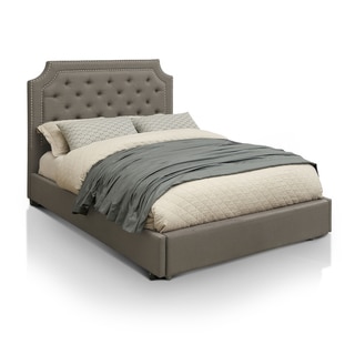 Furniture of America Fraiser Contemporary Grey Tufted Linen-like Fabric Footboard Storage Bed