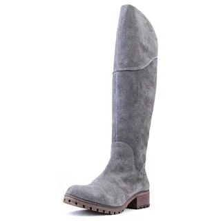 Lucky Brand Women's Harleen Grey Suede Low-heel Boots