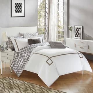 Chic Home 9-Piece Edrea Grey BIB Comforter Set