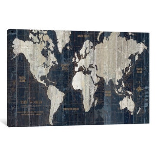iCanvas Old World Map Blue by Wild Apple Portfolio Canvas Print