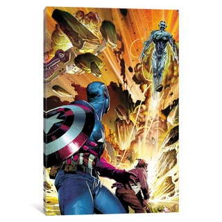 iCanvas Avengers Assemble: Captain America Watching Ultron Lift Off Classic Panel Art by Marvel Comics Canvas Print