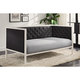 DHP Soho White Metal with Black Linen Modern Twin Daybed