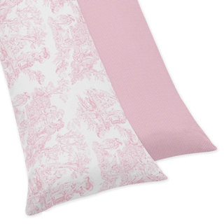 Sweet Jojo Designs Pink French Toile Collection Body Pillow Case