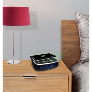 SXE Blue LED Wireless Charging Pad Alarm Clock