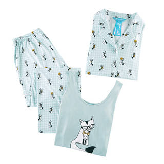 HipStyle Freida Mint 3-piece Pajama Set
