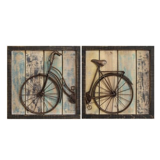 Stratton Home Decor Rustic Bicycle Wall Decor (Set of 2)
