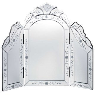 Venetian Glass Tri Fold Dressing Table Mirror