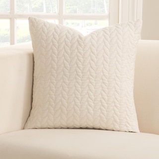 White Leaf Textured Accent Pillow