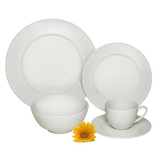 Melange Cascades Ivory Porcelain 40-piece Premium Dinnerware Place Setting