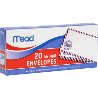 MeadWestvaco 74260 4-1/8" X 9-1/2" #10 Air Mail Envelopes 20 Count