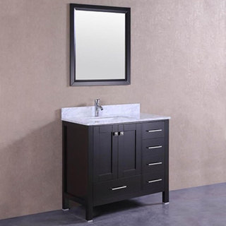 Belvedere Espresso Oak/Marble Top and Backsplash 36-inch Bathroom Vanity