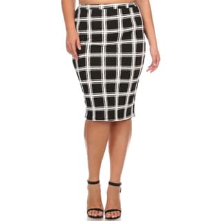 Women's Plaid Plus Size Pencil Skirt