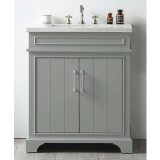 Legion Furniture Grey Wood 30-inch Vanity Sink with Quartz Counter