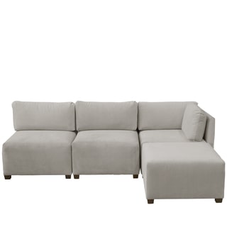 Skyline Furniture Velvet Light Grey Sectional Sofa