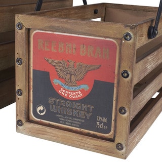 Household Essentials Wooden Small Whiskey Crate