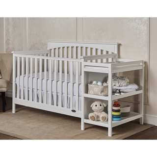 Dream On Me Chloe White Wood 5-in-1 Convertible Crib with Changer