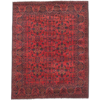eCarpetGallery Khal Mohammadi Red Hand-knotted Wool Rug (5' x 6')
