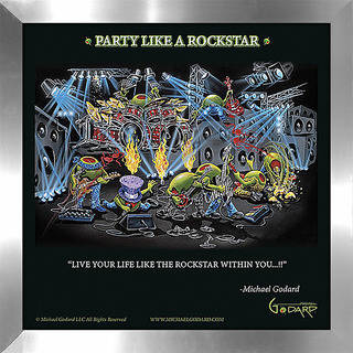 Michael Godard "Party Like a Rock Star" Fine Framed & Canvassed Wall Art