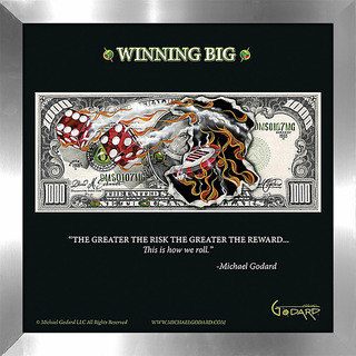 Michael Godard "1000 Bill Winning Big" Fine Framed & Canvassed Wall Art