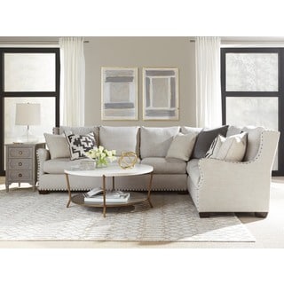 Connor Traditional Grey Linen Sectional Sofa