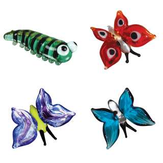 Looking Glass 4-Pack Caterpillar and 3 Butterflies
