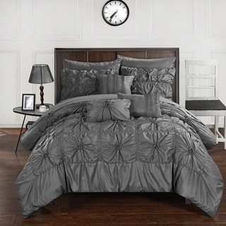 Chic Home 10-Piece Grantfield Bed-In-A-Bag Charcoal Comforter Set