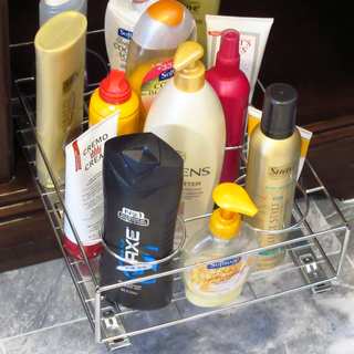Chrome Cabinet Pull-Out Bottle Organizer