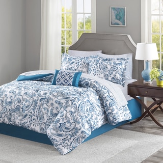 Madison Park Essentials Kiley Indigo Complete Bed And Sheet Set