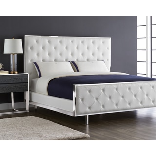 White Bonded Leather King Tallahassee Bed