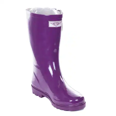 Forever Young Women's Purple Rubber 11-inch Mid-calf Rain Boots