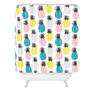 Zoe Wodarz Pineapple Pastel Shower Curtain