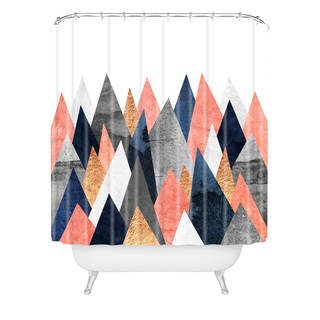 Elisabeth Fredriksson Pink And Navy Peaks Shower Curtain