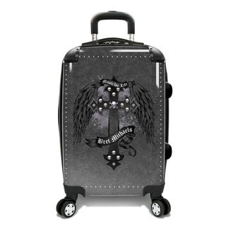 Bret Michaels 22-inch Cross Wings Expandable Hardside Carry-On Spinner Suitcase