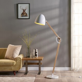 Teamson Versanora Bastone Floor Lamp with White Shade