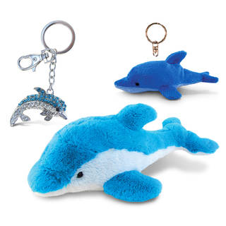 Puzzled Dolphin Super Soft Plush, Plush Keychain and Sparkling Charm