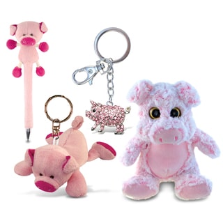 Puzzled Super Pig Soft Plush, Plush Pen, Plush Keychain and Sparkling Charm