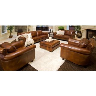 Paladia Rustic Top Grain Leather 5-piece Living Room Collection