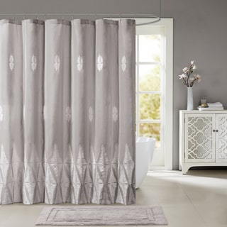 Madison Park Sabrina Shower Curtain With Embroidery 2-Color Option