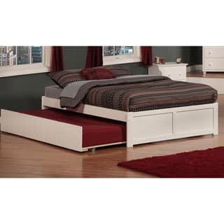 Atlantic Kids' Concord White Full Flat-panel Footboard Platform Bed with Urban Trundle