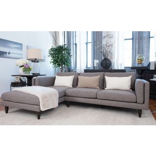 Elements Fine Home Furnishings Retro Fabric Collection Taupe Right-arm-facing Sectional Sofa With Left-arm