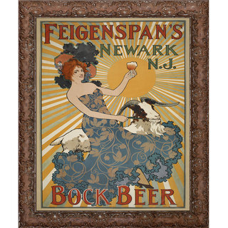 Vintage Collection 'Feigenspan's Bock Beer' Framed High Quality Print on Canvas