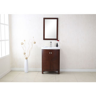 Legion Furniture 24" ROYAL WALNUT SINGLE SINK VANITY WITH Matching Wall Mirror, 2-piece Set